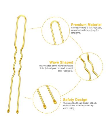 200pcs U Shaped Hair Pins for Blonde Hair - Hair Accessories for Women and Kids - 2IN & 2.4IN Bobby Pins for Buns and Hairdressing Salon - Buy Online on GoSupps.com