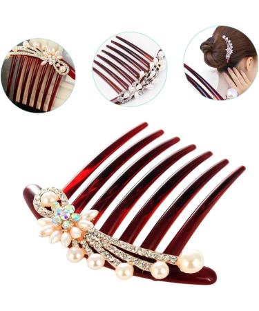 Seven- Hair Comb Bride Hair Accessories Hair Accessories for Bride Rhinestone Hair Accessories Bridal Hair Comb Bride Hair Side Comb Wedding Rhinestones Pearl Rhinestone - Buy Online on GoSupps.com