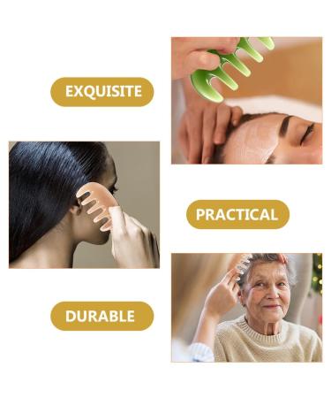 DEARMAMY Head Massage Comb Set - 2pcs Wax 5-Scalp Care Gua Sha Tool | Anti-Static Comb for Ultimate Relaxation & Wellness - Buy Online on GoSupps.com