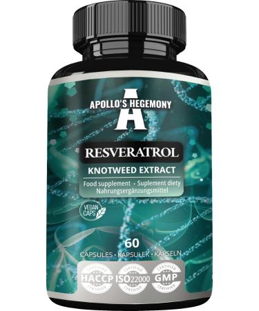 APOLLO'S HEGEMONY Resveratrol High Dose 400 mg - 60 Vegan Capsules - 2 Months Supply - 98% Trans-Resveratrol from Japanese Knotweed Extract - Natural Antioxidant