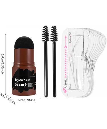 Eye Brows Stencil & Stamp Kit - Eyebrow Stencils For Older Women | 10PCS Brow Card with Brow Powder & 2pcs Brushes | Perfect Eye Brow Stencil Kits for Important Occasion Home Outdoor Beginners Black - Buy Online on GoSupps.com