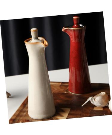 Zerodeko Condiment Bottles Kitchen Gadget Kitchen Things Condiment Canister Soy Sauce Can Kitchen Sauce Holder Liquid Condiment Dispenser Jug for Oil Vinegar Cruet Syrup Ceramics Olive Oil 5X15CM Beige - Buy Online on GoSupps.com