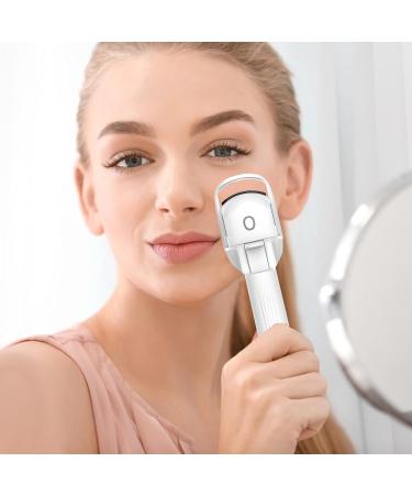 Veeteah Electric Eyelash Curler - Rechargeable Eye Lash Curling Tool | Quick Natural Curling Electric Curler 3 Heating Modes Silicone Pad Eye Makeup Tool for Long Lasting Curls White - Buy Online on GoSupps.com