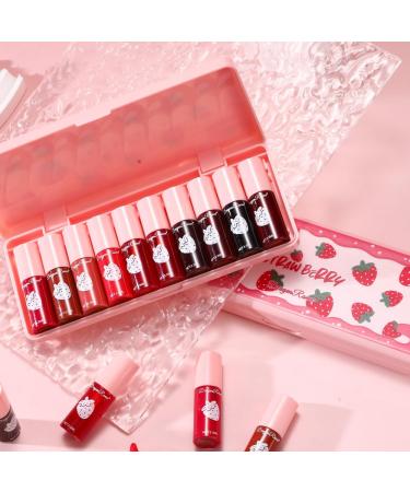 MYUANGO Lip Tint - 10 Colors Moisturizing Tinted Lip Stain & Hydrating Liquid Lipstick - Long Lasting Strawberry Color - Buy Online on GoSupps.com