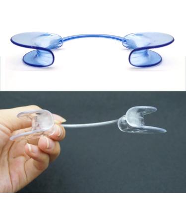 JdXun C-Shape Mouth Opener Set | 4 Pieces Cheek Holder & Angle Holder for Oral Examination & Teeth Whitening - 2 Blue & 2 Transparent - Buy Online on GoSupps.com
