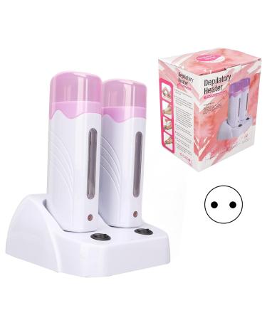 Double Depilatory Heater & Portable Wax Roller Set | Jelly Wax for Armpit & Bikini Hair Removal | 2 Wax Cartridges & 100 EU Plugs 220V - Buy Online on GoSupps.com