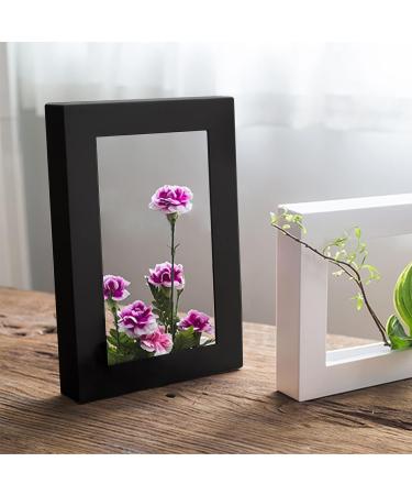 Floral Arranging Vase Set: Black Rectangle Photo Frame Shaped Plastic Ikebana Vases with Flower Frog - Ideal for Ikebana Floral Art Home Decor - Buy Online on GoSupps.com