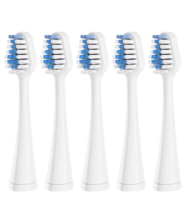Replacements Brush Heads Compatible with Waterpik Complete Care 5.0/9.0 (WP-861/CC-01) STRB-5WW/ Aquasonic Duo and Home Dental Center Electric Toothbrush 5 Count White Pack of 5 (White)