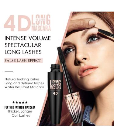 4D Silk Fiber Waterproof Mascara for Volume & Length - Black Mascara for Thicker, Long-Lasting, Curly Eyelashes - Buy Online on GoSupps.com
