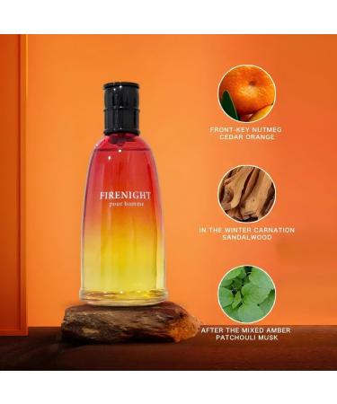 King&Fire Night Men Cologne Set Eau De Parfum Spray For Men Fruity Notes Enriched By A Strong Woody Based Fragance Ideal for Day Wear - 3.4 Fl Oz - Buy Online on GoSupps.com
