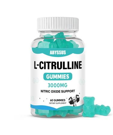 ABYSSUS L Citrulline Supplements for Men L-Citrulline 3000mg Gummies Nitric Oxide Supplement for Energy & Muscle 60 Counts