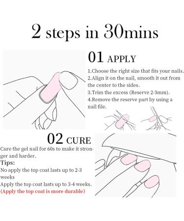 Yapetnck Gel Nail Strips Gloss Nail Sticker with Nail Lamps | Glitter Gel Nail Polish Strips with Lamp Light Semi-Cured Gel Nail Suitable for Women N029 - Buy Online on GoSupps.com