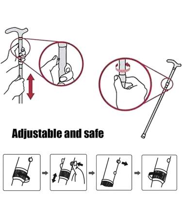 Folding Cane for Men/Women Black Lightweight Portable Adjustable Walking Stick Telescopic Non-Slip Aluminum Cane - Buy Online on GoSupps.com