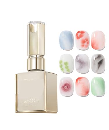 Flower Gel for Nails - 15ml Clear UV/LED Flower Gel | Watercolor Embossed Effect | Long-Lasting Nail Base Coat | Floral