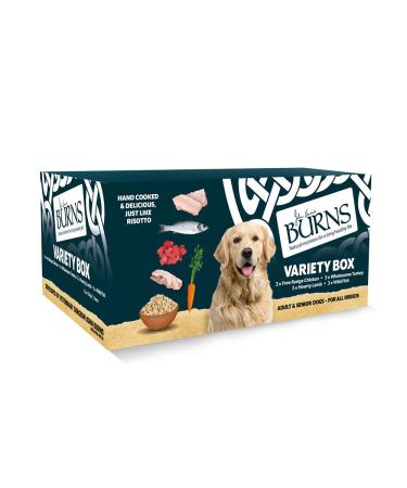 Burns Pet Nutrition Natural Wet Dog Food For Adult and Senior Dogs 12 x 150 g Variety Box (3 x Free-range chicken 3 x Hearty Lamb 3 x Free-range Turkey 3 x Wild Fish) Variety Box 1.8 kg (Pack of 1)