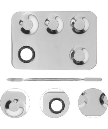 Ciieeo Plateau de M lange Maquillage en Acier Inoxydable 2 Pcs Grand Format 5 Compartiments avec Spatule M tal Outil de M lange de Pigments pour Fond de Teint Nail Art et Gloss  - Buy Online on GoSupps.com