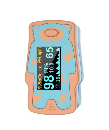 2023 Children Pulse Oximeter Fingertrip, SpO2 Blood Oxygen Saturation for Kids, Portable Oxygen Meter with OLED Screen Included 2AAA Batteries