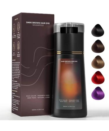 P-olar Hair Dye Shampoo, Instant Hair Dye Shampoo, Long Lasting Hair Dye Shampoo, Reduce Gray (Dark Brown)