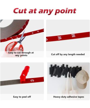 108 Ft Double Sided Tape 3m Mounting Adhesive Tape Heavy Duty  Foam Tape  LED Strip Lights  Home Decor  Office Decor (0.39In  Black) 0.39In x 108 Ft - Buy Online on GoSupps.com