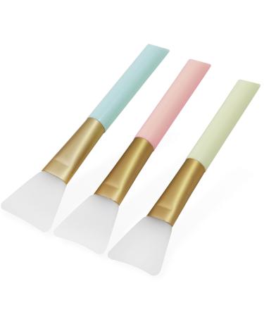 PsmGoods Facial Mask Brush Skin Care Beauty Tool Silicone Cosmetic Brush Mud Mask Brush DIY Makeup Tool Set of 3 (Multicolor)