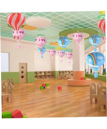 NIDONE Hanging Rainbow Hot Balloon Paper Lanterns rainbow Hot Air Balloon Paper Lantern DIY Carft for Party Decoration Birthday Wedding Christmas Party Decor Gift Red and White - Buy Online on GoSupps.com