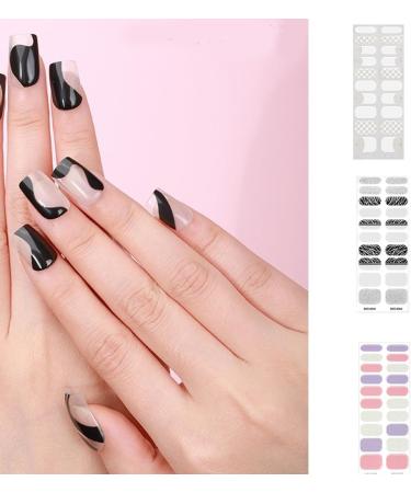Ruarby Coffin/Square Press on Nail Rhinestones French Fake Nails Acrylic False Nails Artificial Nails Glues on Nail for Womens BY85 - Buy Online on GoSupps.com