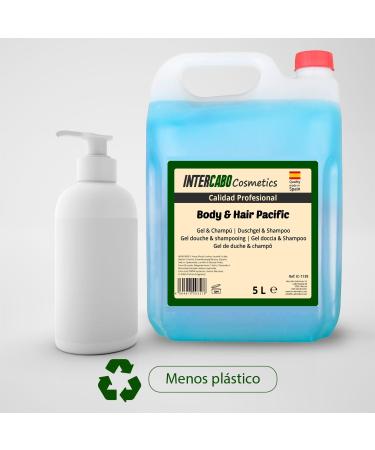  INTERCABO Set of 4 bottles of shower gel and shampoo - Shower gel 5L - Shower gel refill - Hotel services - Gel and shampoo - Hotel gels - Shower gel and shampoo fresh blue - Buy Online on GoSupps.com