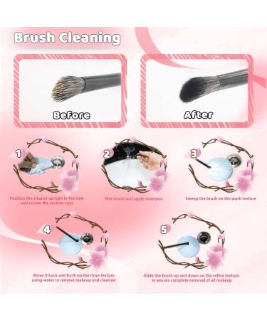 Silicone Makeup Brush Cleaning Mats Set of 2 - Portable Travel-Friendly Brush Cleaner Pads with Suction Cups | Ideal for All Brush Types (Pink & Blue - Buy Online on GoSupps.com