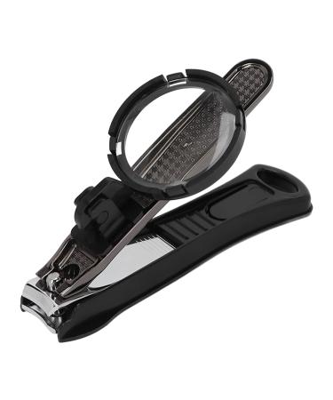Nail Clipper With Magnifying Glass ANGGREK Heavy Duty Nail Cutter Smart Nail Clippers Magnifier Loupe Set Portable Nail Clipper for Elderly and Children(black)