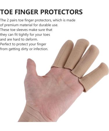 FOMIYES Cot Toe Sleeves 2 Pairs - Finger Cap Cushions for Hammertoes, Blisters, Calluses - Nylon Cover with Silicone Protectors - Buy Online on GoSupps.com
