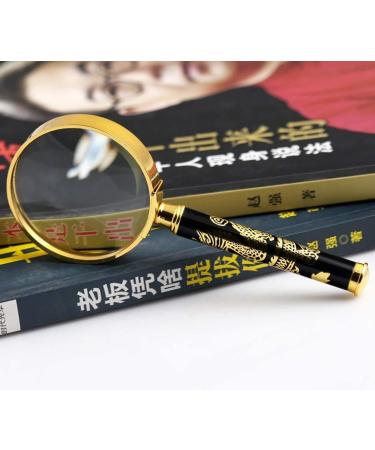 Magnifying Glasses Vision aids Super Clear Reading Magnifying Glass 50MM Handheld Reading Glasses Golden 10 Times Stationery Office Supplies 1PCS Journey - Buy Online on GoSupps.com