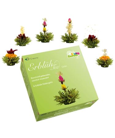 Creano Blooming Tea Sampler in A Classy Gift Box to Try - Green Tea - Gift for Women Mom Tea Lovers - 6 Pieces (Pack of 1) - Buy Online on GoSupps.com