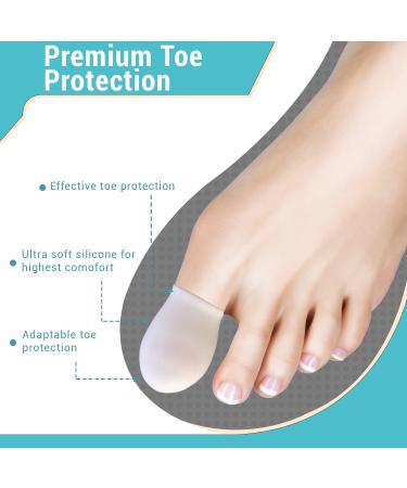 ORTHOPEO Toes Gel Protector Caps - Set of 6 Silicone Sleeves for Ingrown Toenails, Corns, Blisters - Men and Women - Cushion and Protect for Sport, Running, Walking - Buy Online on GoSupps.com
