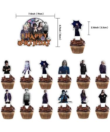 25pcs Wednesday A.ddam.s cake decoration Cupcake Toppers for Birthday Party Cake Decoration Supplies - Buy Online on GoSupps.com