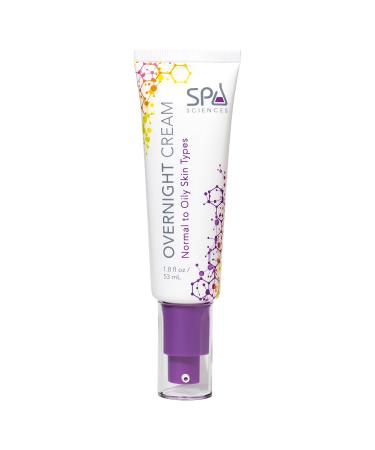 SPA SCIENCES - Overnight Cream For Normal to Oily Skin Types - Made in the USA- Hydrating Formula - With Niacinamide Melatonin and Antioxidants - Revitalize Calm Nourish -Vegan-Non-acnegenic-1.8oz For Oily Skin