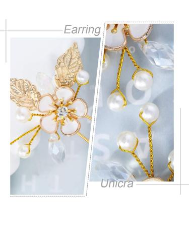 Unicra Wedding Gold Flower Hairpins Set - Pearl Bridal Hair Accessories (Pack of 3) - Buy Online on GoSupps.com
