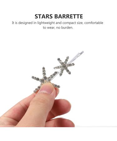 MAGICLULU 2 Sets Star Hairpin Barrettes Hair Clip for Wedding Rhinestone Star Bobby Clips Pearl Hair Bride Rhinestones Barrette Women's Female Star Alloy European Style - Buy Online on GoSupps.com