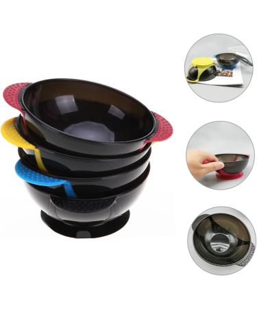 SHERCHPRY 4 Pi ces Bol de Capillaire Antid rapant avec Ventouse de Bols de M lange Silicone pour Salon de Coiffure Noir Bleu - Buy Online on GoSupps.com