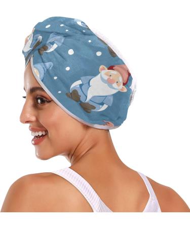 Blue Christmas Elf Hair Towel 2 Pack | Super Absorbent Quick Dry Hair Turbans for Women & Girls - Buy Online on GoSupps.com