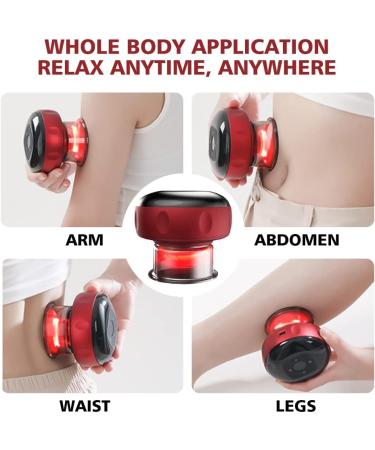 Electrical Cupping Massager Set - 3 in 1 Cupping Therapy with Red Light Heating & 12 Speed Cellulite Massager for International Shipping - Buy Online on GoSupps.com