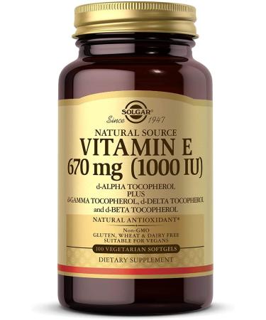 Solgar Naturally Sourced Vitamin E 670 mcg (1000 IU) 100 Vegetarian Softgels