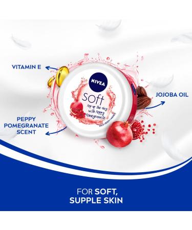 NIVEA Soft Light Moisturizer 200ml - Peppy Pomegranate | Instant Hydration for Face Hand & Body | Non-Greasy Vitamin E & Jojoba Oil | All Skin Types - Buy Online on GoSupps.com