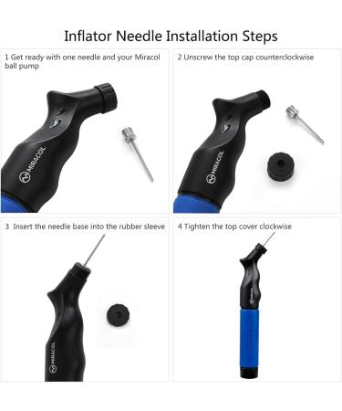 MIRACOL Dual Action Ball Pump with 5 Replacement Needles - Sturdy & Portable Air Pump for Basketball, Soccer, Volleyball, Rugby & More - Buy Online on GoSupps.com