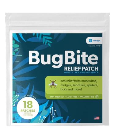 Medagel Bug Bite Relief Patch | Hydrating Hydrogel Patches with Arnica to Calm Skin & Reduce Pain | Kid-Friendly Insect Sting Relief Pads |18 Patches