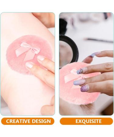 Vaguelly Lot de 3 Houppettes de Poudre pour B b Rondes Douces en Coton 100% Naturel Coloris Rose avec N ud D coratif Adapt es pour Soins Corporels et Maquillage pour Peau D licate - Buy Online on GoSupps.com