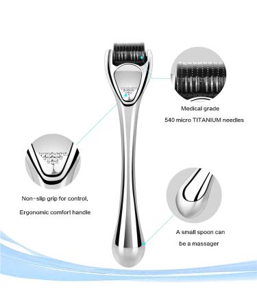 Diougens Lee 540 Titanium Derma Roller for Beard, Hair & Face - Microneedling Beauty Tool with Storage Case 0.75mm - Buy Online on GoSupps.com