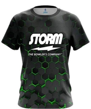CoolWick Storm Green Honeycomb Fusion Bowling Jersey X-Large