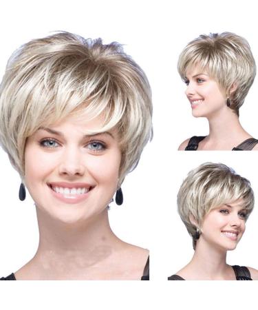 GCX Short Curly Natural Blonde Synthetic Wig for Women | Realistic Short Hair Wig - Buy Online on GoSupps.com