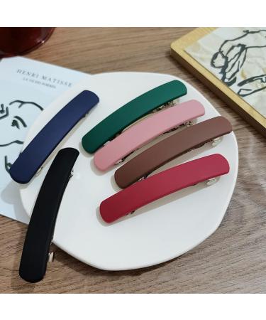 Bekecidi 6 PCS Matte Hair Clips Colored Hair Barrettes Metal Snap-on Hair Pins no Hair Damage Elegant French Clasp Hair Styling Clips for Girls Women(Rectangle) Crescent - Buy Online on GoSupps.com