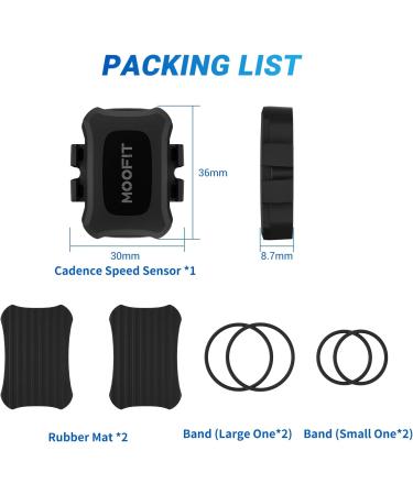 MOOFIT CS9 Speed & Cadence Sensor - Bluetooth & ANT+ Wireless Bicycle Sensor IP67 Waterproof Compatible with Wahoo Zwift Peloton Coosporides Rouvy - Black (1 Pack) - Buy Online on GoSupps.com